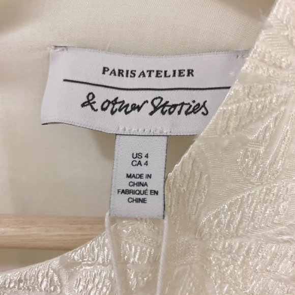 & Other Stories Puff Sleeve Jacquard Mini Dress - Picture 7 of 8